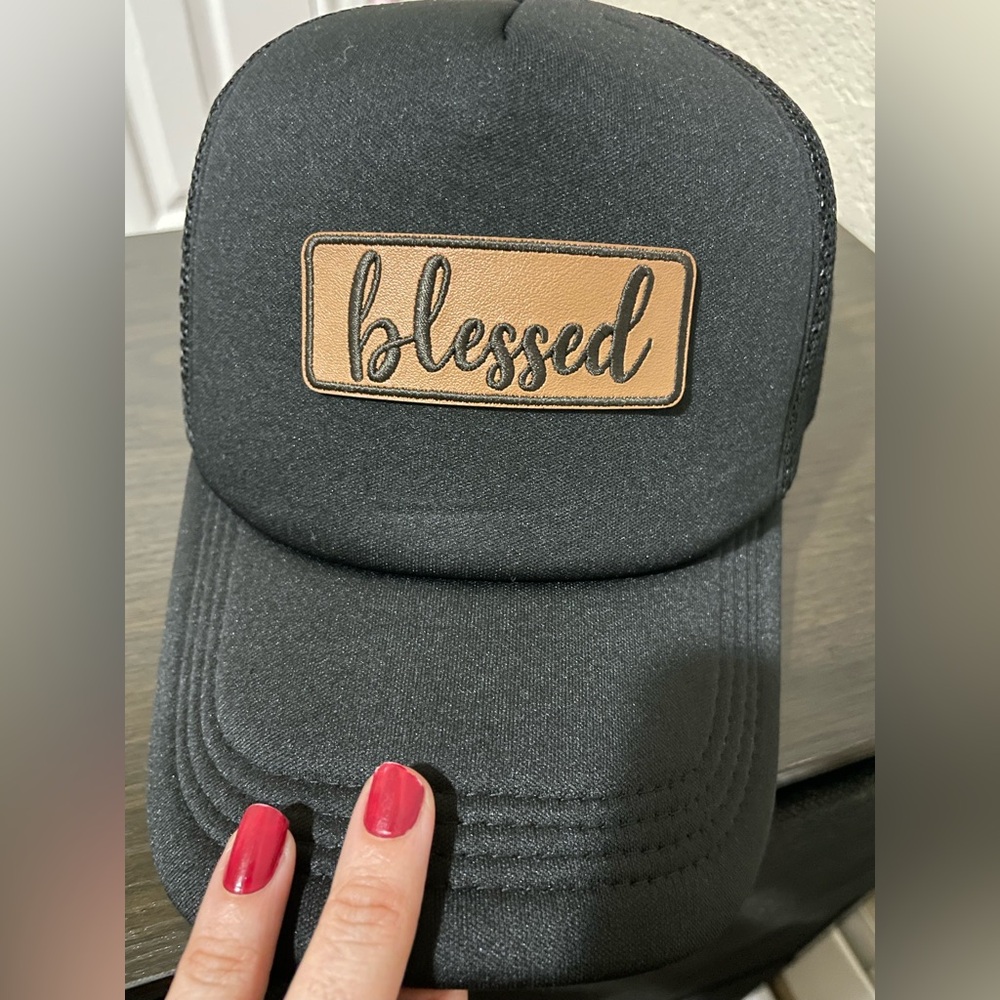 New “blessed” Spiritual Black Trucker SnapBack Hat